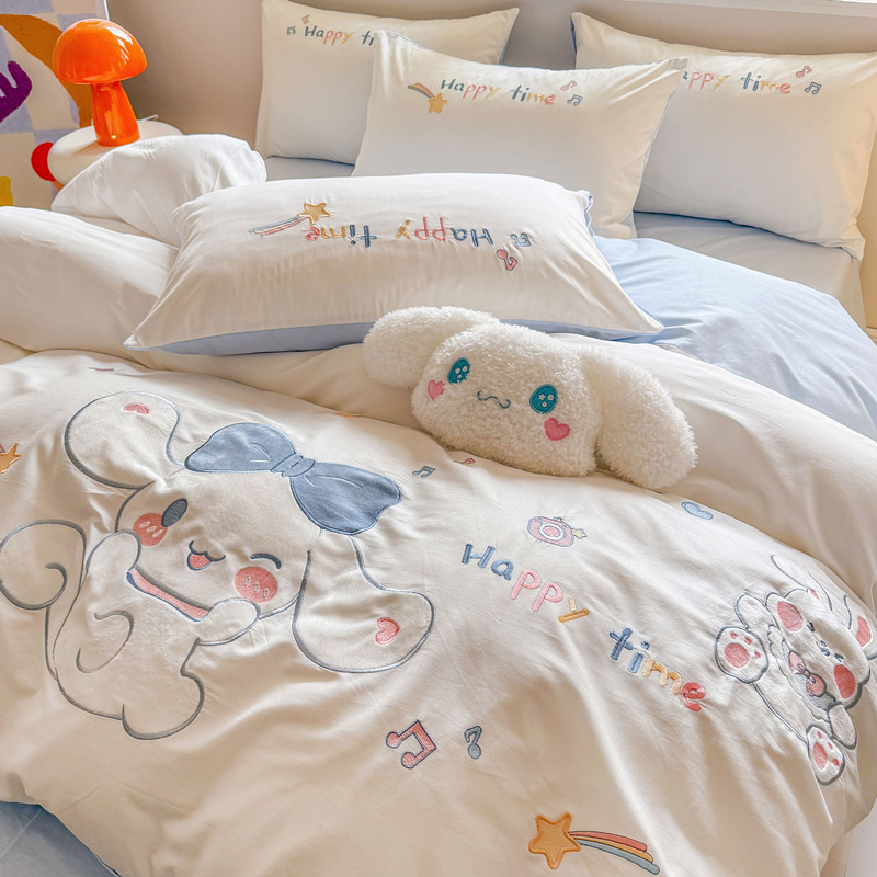 100%全棉立体刺绣被套单件被罩