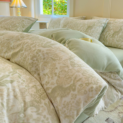 A类雕花绒四件套小清新