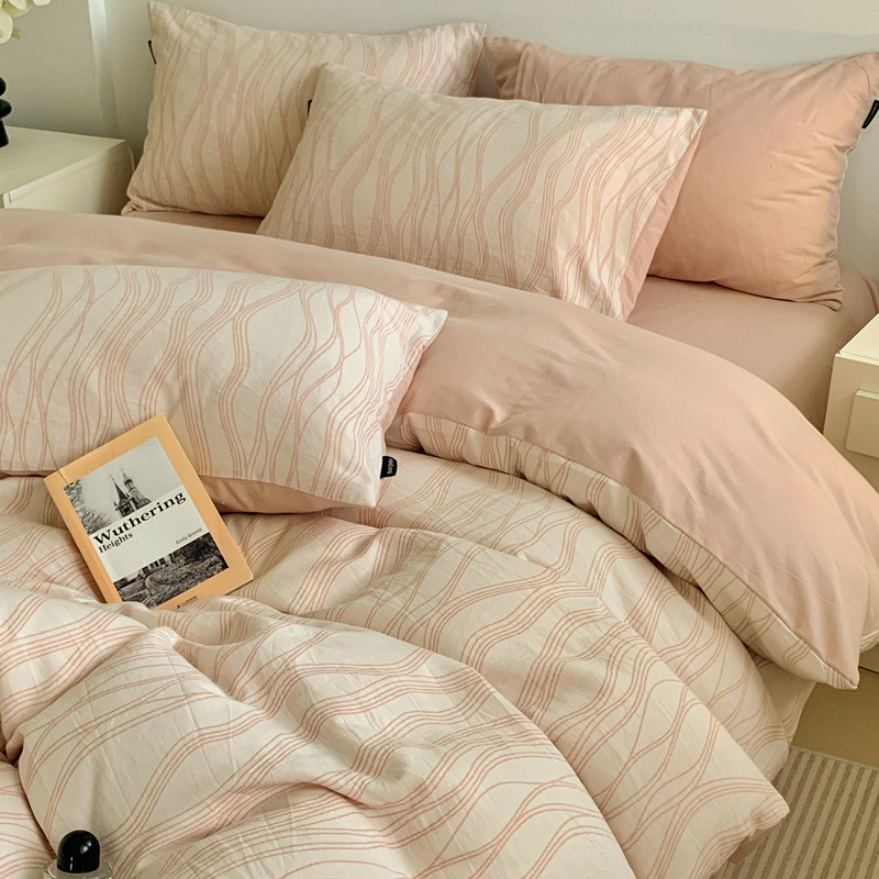 A全棉双层纱B加厚纯棉磨毛四件套