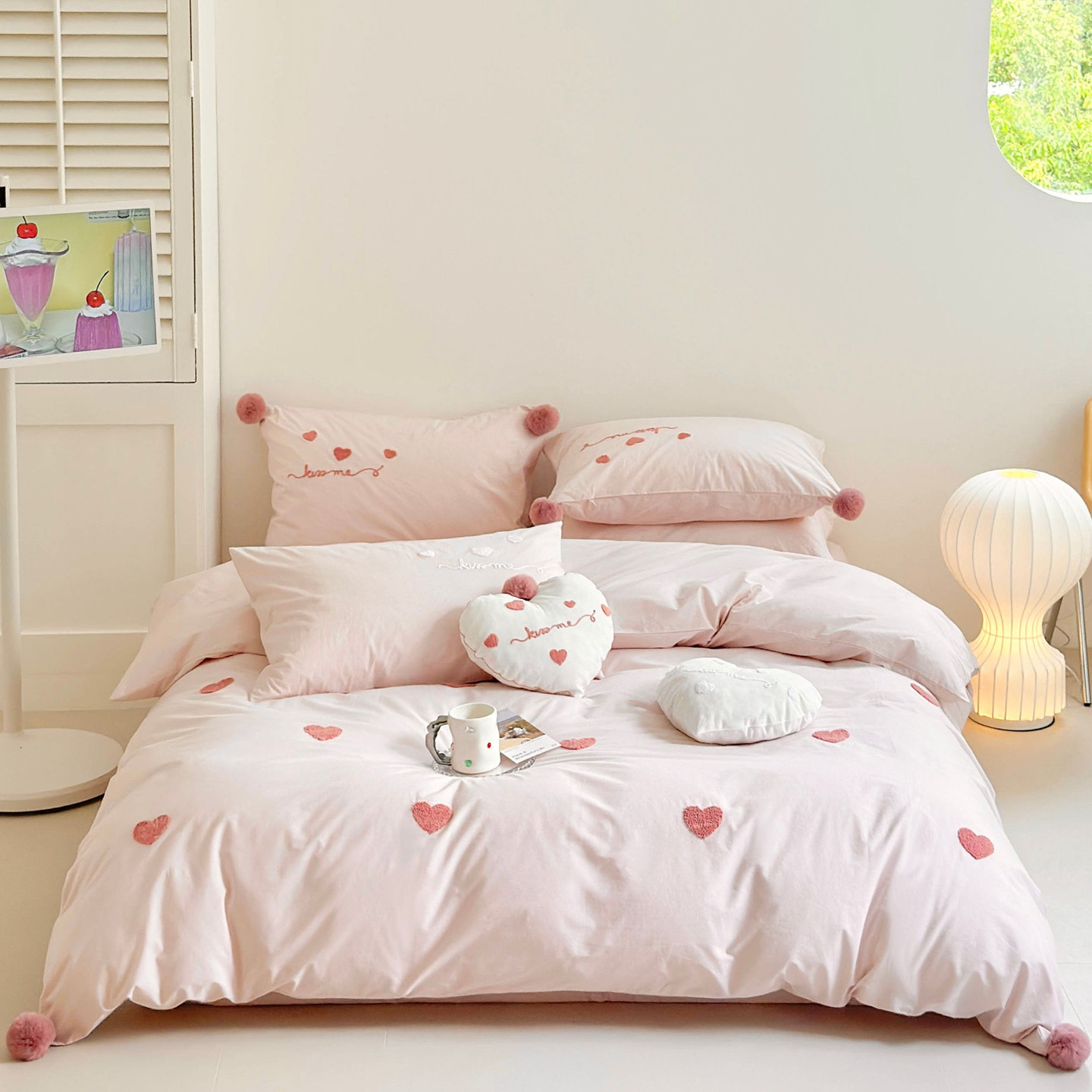 少女心100纯棉四件套全棉小仙女床单被套公主风三件套女孩主卧室4