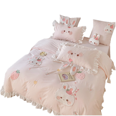 A类100%纯棉四件套ins公主风少女