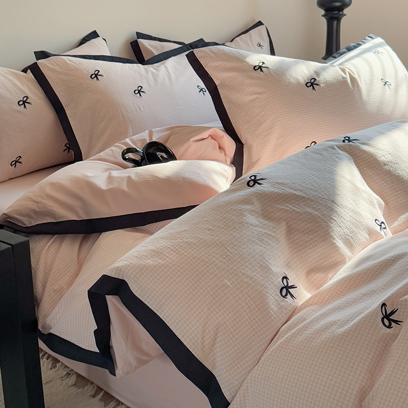 少女心100全棉水洗棉四件套纯棉女孩床单被套床笠主卧室床品四季4,床上用品,床品套件/四件套/多件套,淘宝优惠券,粉丝福利购,淘宝优惠卷