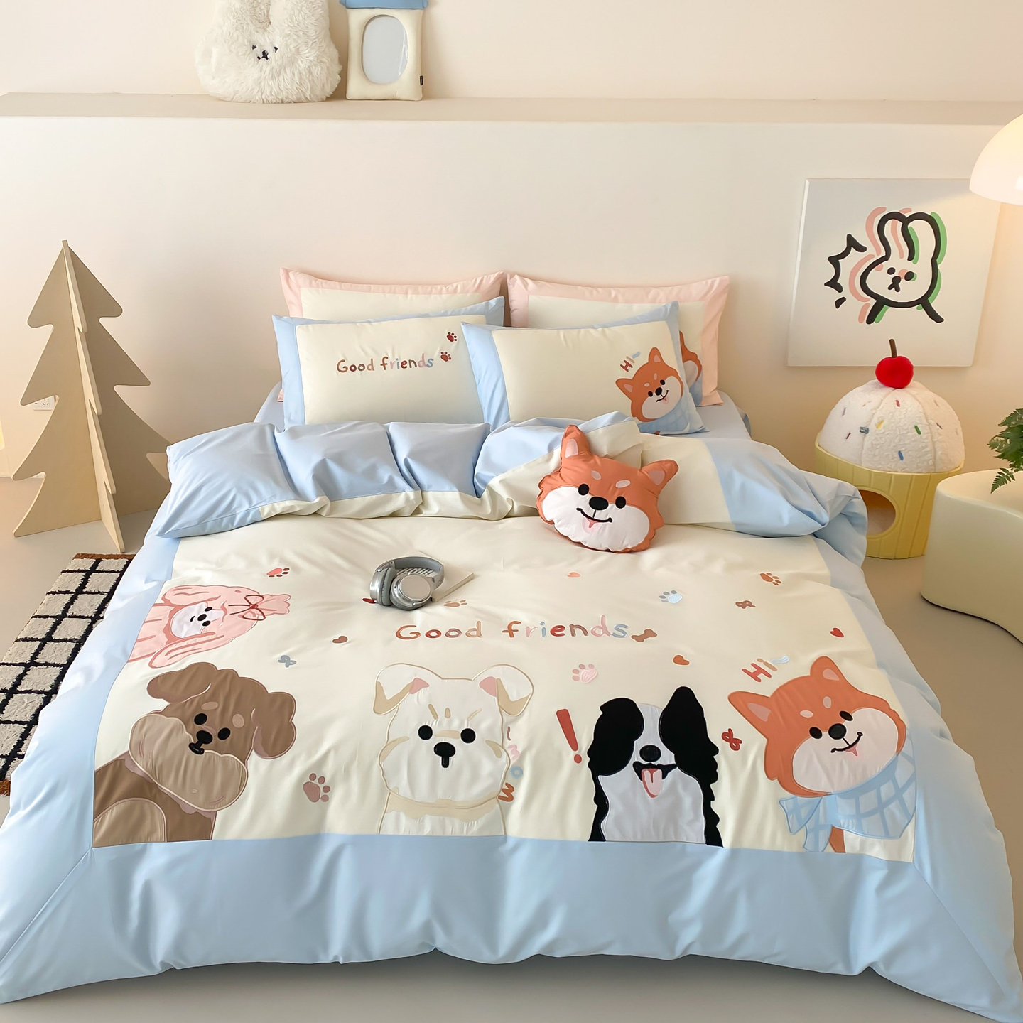 A类母婴级100纯棉四件套全棉卡通