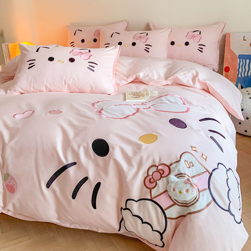 A类母婴级全棉四件套卡通少女心