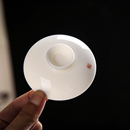 红色印章盖碗盖子羊脂玉白瓷泡茶杯茶碗单盖子白色陶瓷盖子单配