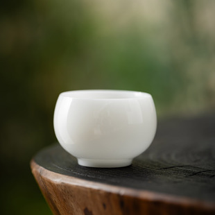 75ml高档润透冰种璞玉茶具品茗杯陶瓷茶杯德化白瓷高档在家用茶具