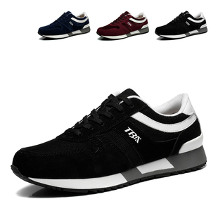 男土运动休闲男鞋子反绒皮真皮翻毛波鞋旅游悠闲跑步鞋体闲休息远