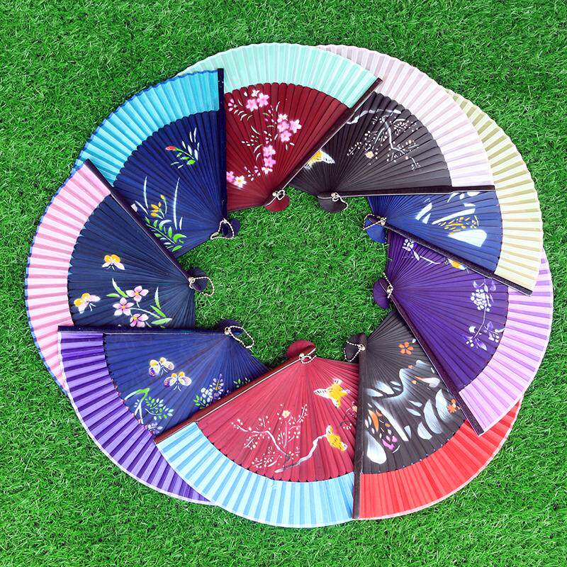 [컬렉션] 에도 일본식 부채 일본식 부채 밀 귀 부채 뼈 스프레이 페인트 벚꽃 그라데이션 멀티 컬러