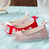 民族风内增高古装 古风鞋 系带女布鞋 翘头鞋 加绒汉服鞋 老北京绣花鞋