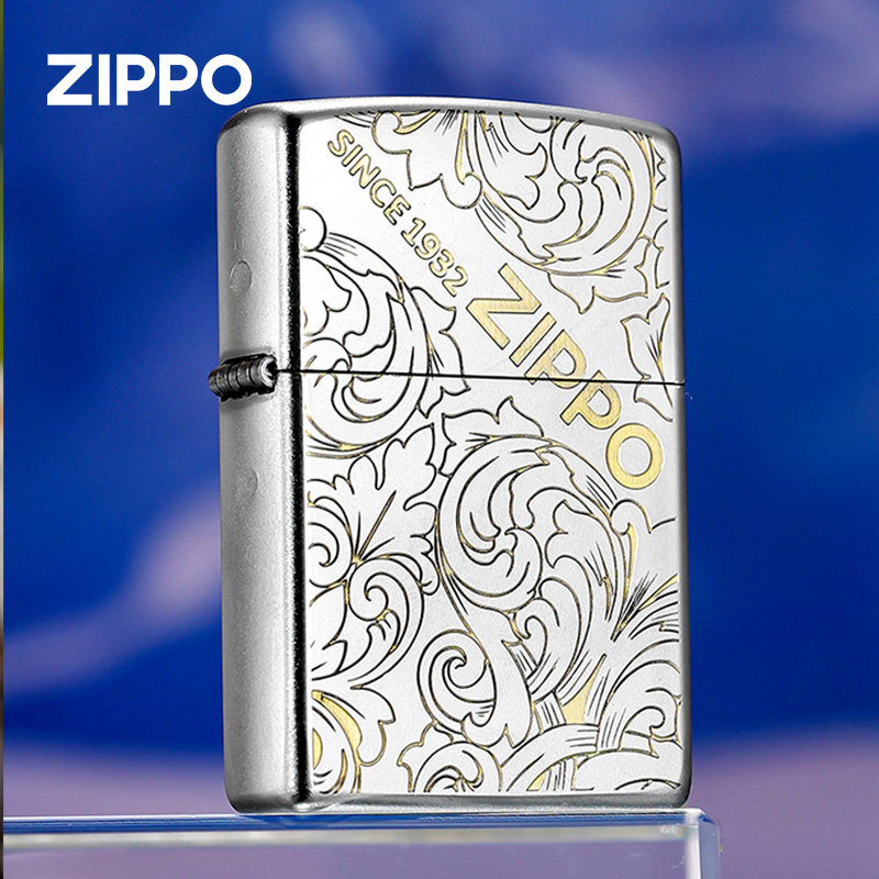 zippo打火机正品 1932唐草磨砂雕刻煤油防风打火机新年礼物送男生
