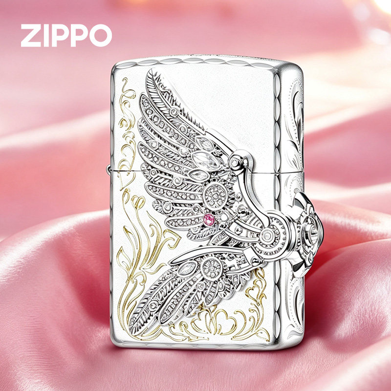 zippo打火机正品自由之翼图片
