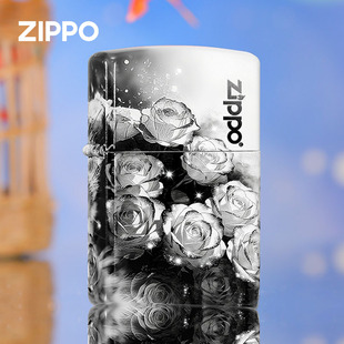 zippo打火机 月夜银霜彩印夜光防风煤油打火机送男生新年礼物女生