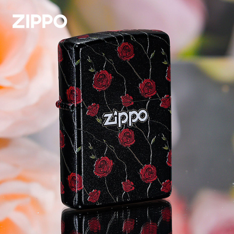 zippo打火机黑哑漆枝 缠爱语彩印玫瑰防风煤油情人节礼物送男生女,ZIPPO/瑞士军刀/眼镜,ZIPPO/芝宝,淘宝优惠券,粉丝福利购,淘宝优惠卷