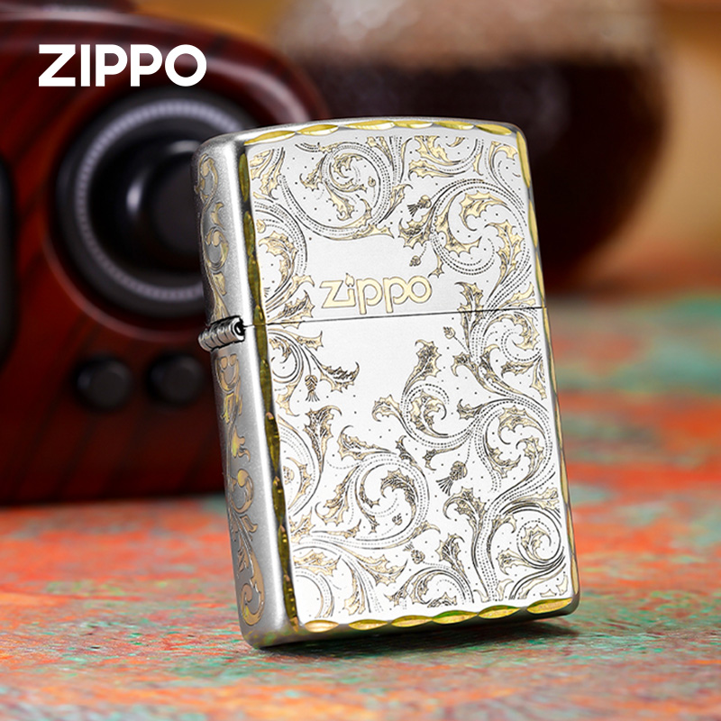 zippo打火机雕刻唐草雪愿正品芝宝官方旗舰 个性定制送男朋友礼物