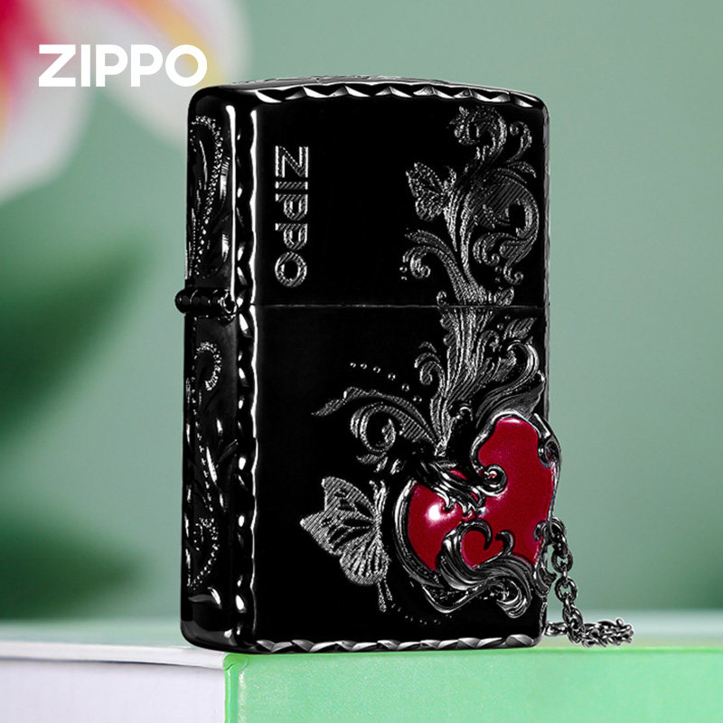 zippo打火机情连心畔 防风煤油火机 贴章 圣诞节礼物女生送男朋友