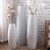 陶瓷落地花瓶客厅插花家用干花富贵竹装 饰现代简约北欧摆件高白色