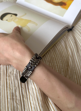 BOTANE25SS牛皮五金手镯