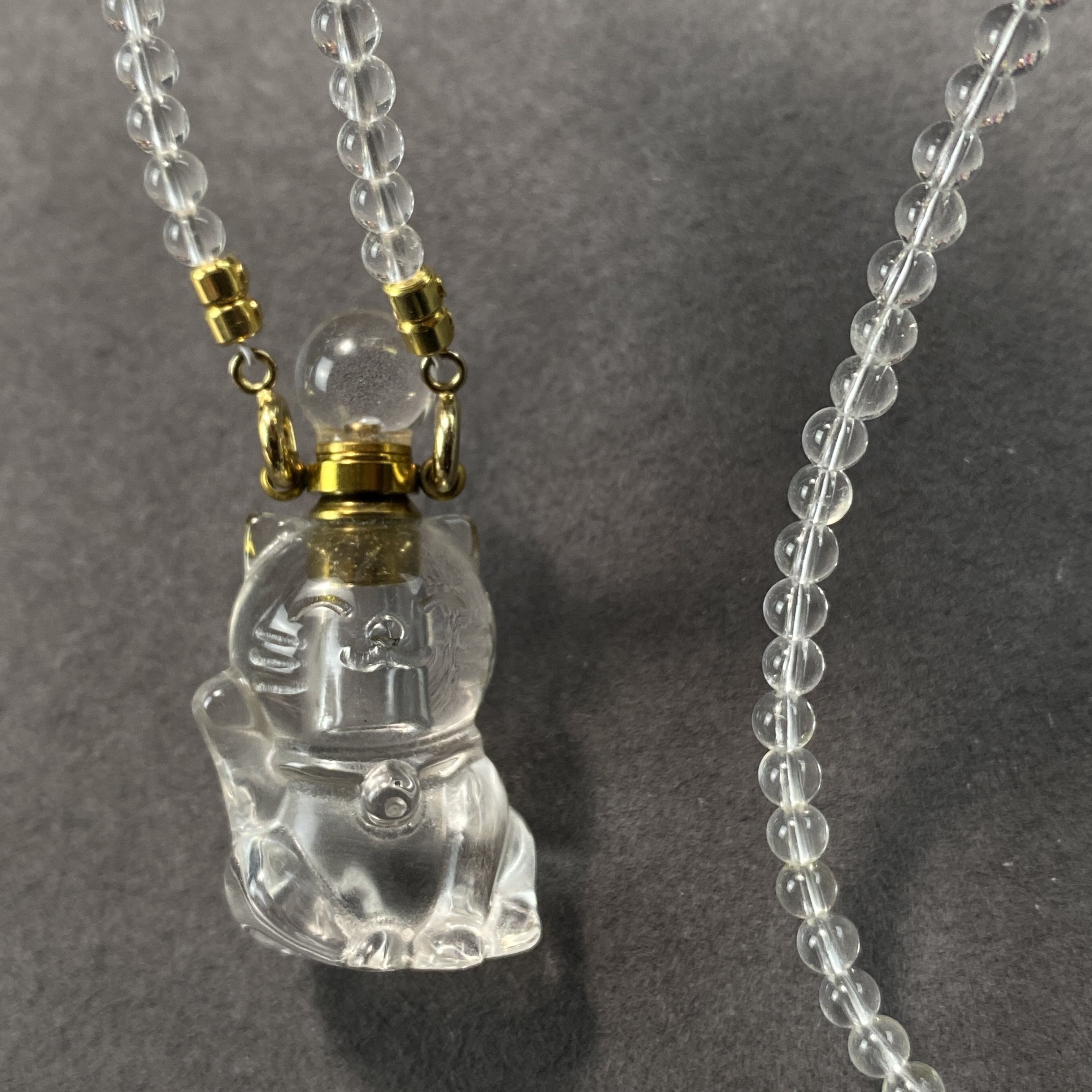 招财猫咪白水晶天使精油瓶香水瓶吊坠可以放粉末空瓶礼物推荐,饰品/流行首饰/时尚饰品新,颈饰,淘宝优惠券,粉丝福利购,淘宝优惠卷