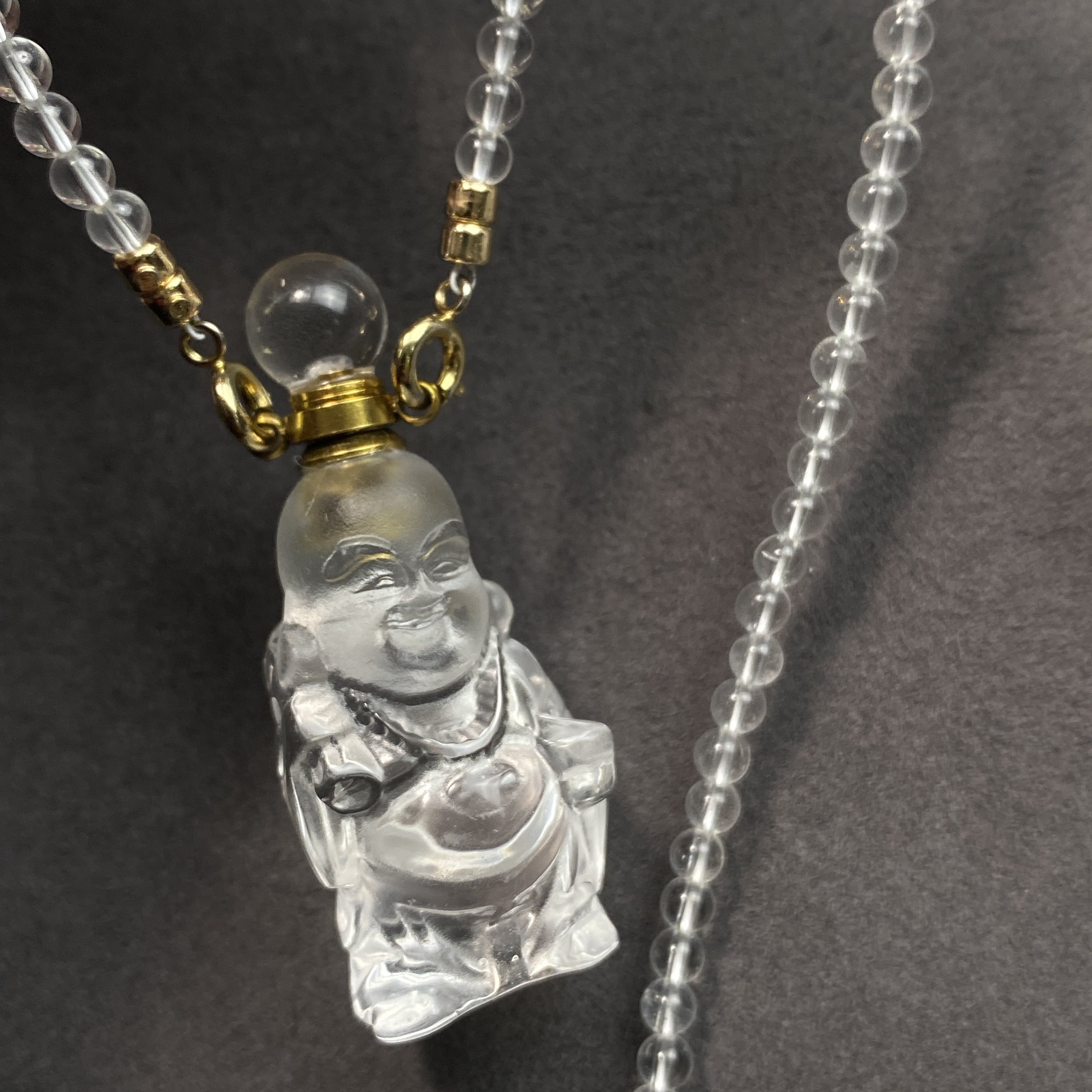 白水晶布袋弥勒佛吊坠精油瓶可以放粉末朱砂胎毛项链水晶香水空瓶,饰品/流行首饰/时尚饰品新,颈饰,淘宝优惠券,粉丝福利购,淘宝优惠卷