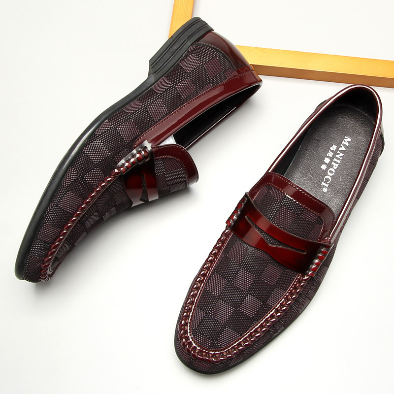 男鞋真皮韩版潮鞋男士皮鞋商务休闲鞋子男春秋时尚休闲鞋乐福鞋