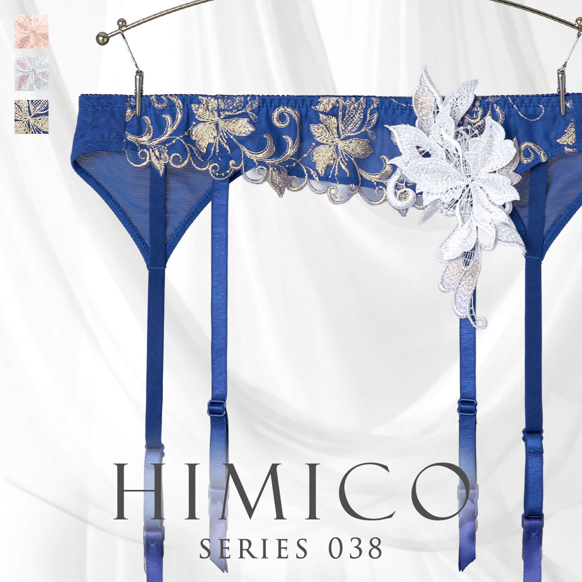 HIMICO重工刺绣蕾丝性感吊带袜图片