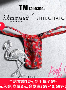 Gravevault男士内裤日本制性感细带紧身本命年红色低腰丁字T裤240