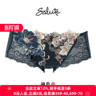 华歌尔Salute内裤 28G 女重工刺绣日系透明蕾丝性感包臀低腰四角裤