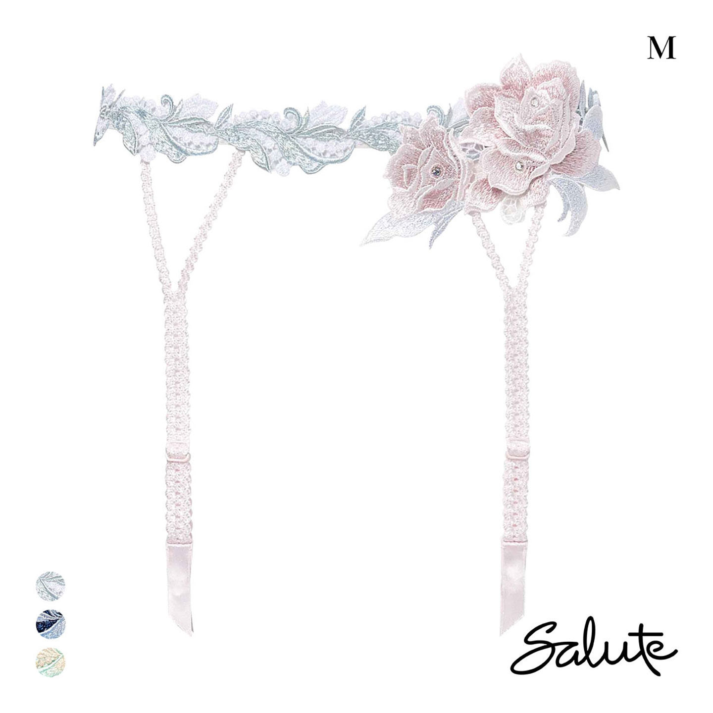 Salute立体浮雕刺绣性感吊袜带