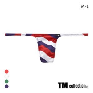 TM collection男士内裤日本制时尚印花性感紧身细带低腰丁字T裤