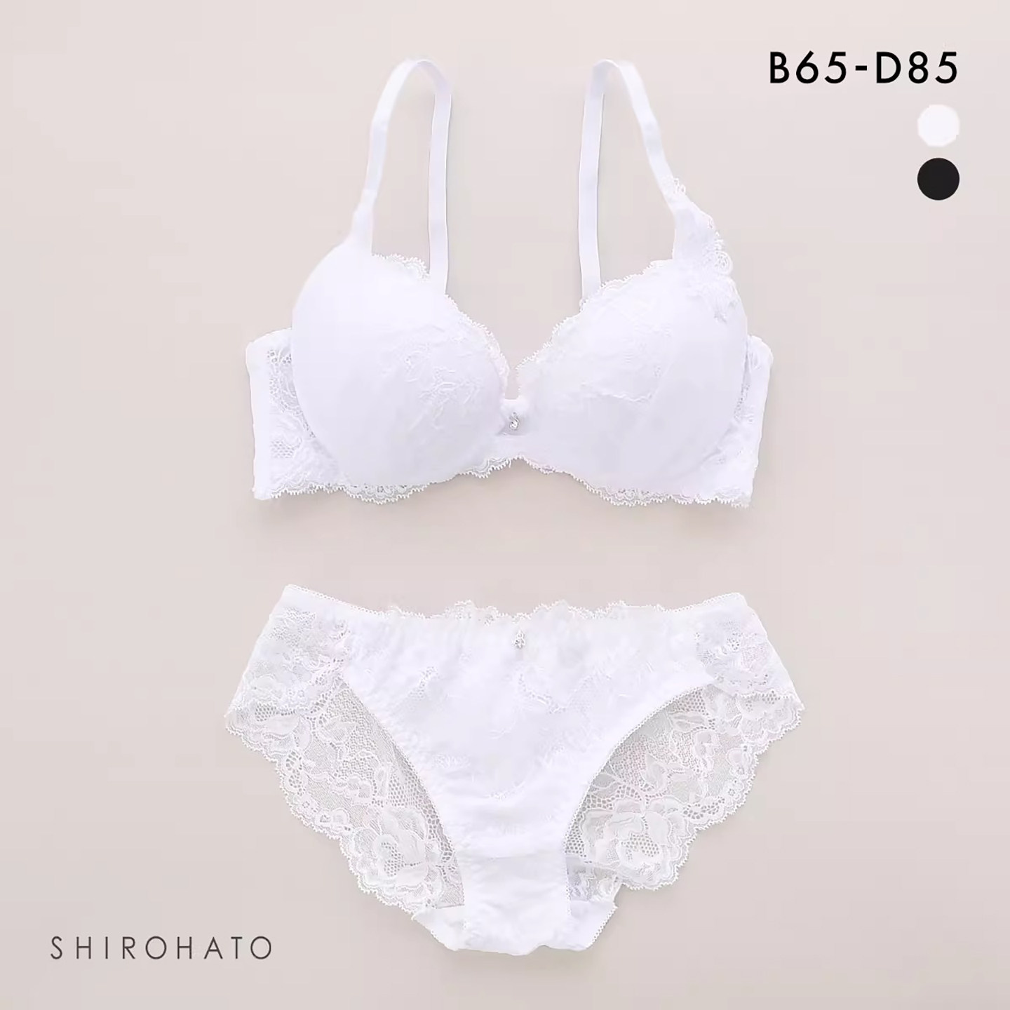 诗萝涵朵SHIROHATO内衣套装女聚拢收副乳日系蕾丝性感文胸内裤