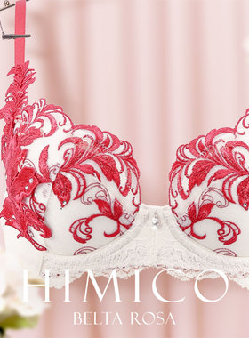 HIMICO内衣女聚拢收副乳上托防下垂重工刺绣日系蕾丝性感文胸022