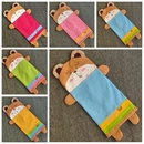 拼接刺绣可爱睡梦小熊图案宝宝 8岁儿童卡通单人枕套 幼儿园0