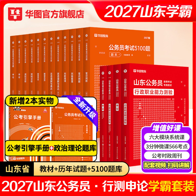 华图山东公务员考试2027省考山东公务员行测申论公务员考试教材历年真题行测5000题刷题ABC类公安招警山东公务员考试用书2026全套