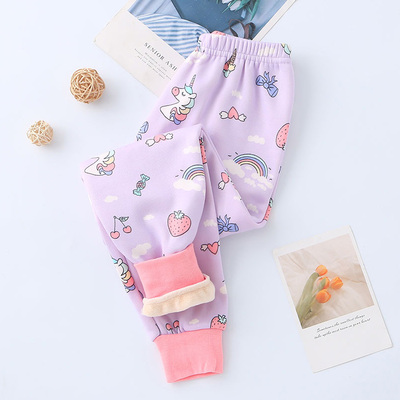 儿童保暖裤加绒秋冬女童加厚棉裤男童一体绒内穿打底裤女宝宝绒裤
