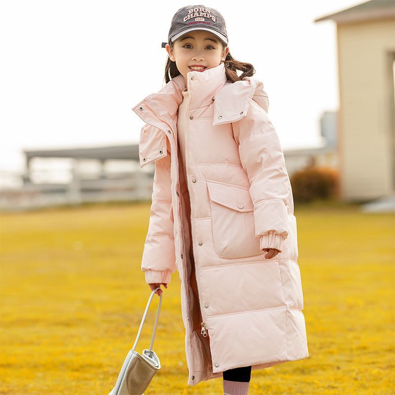 儿童长款羽绒服女童2025新款中大童过膝加厚韩版洋气冬季外套女孩