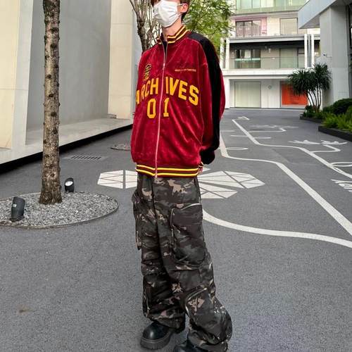 原创半领秋冬宽松球衣棒球服