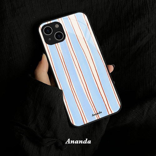 水彩条纹适用iphone16promax新款手机壳苹果15plus简约时尚14pm艺术小众13裸机ins风高级感12华为pura70外壳