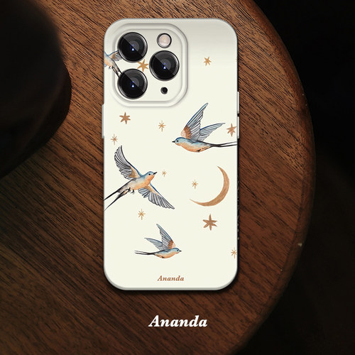 飞鸟iphone16promax手机壳新2025高级感艺术plus苹果15新中式小众独特14pro全包菲林软壳13设计师款不发黄12