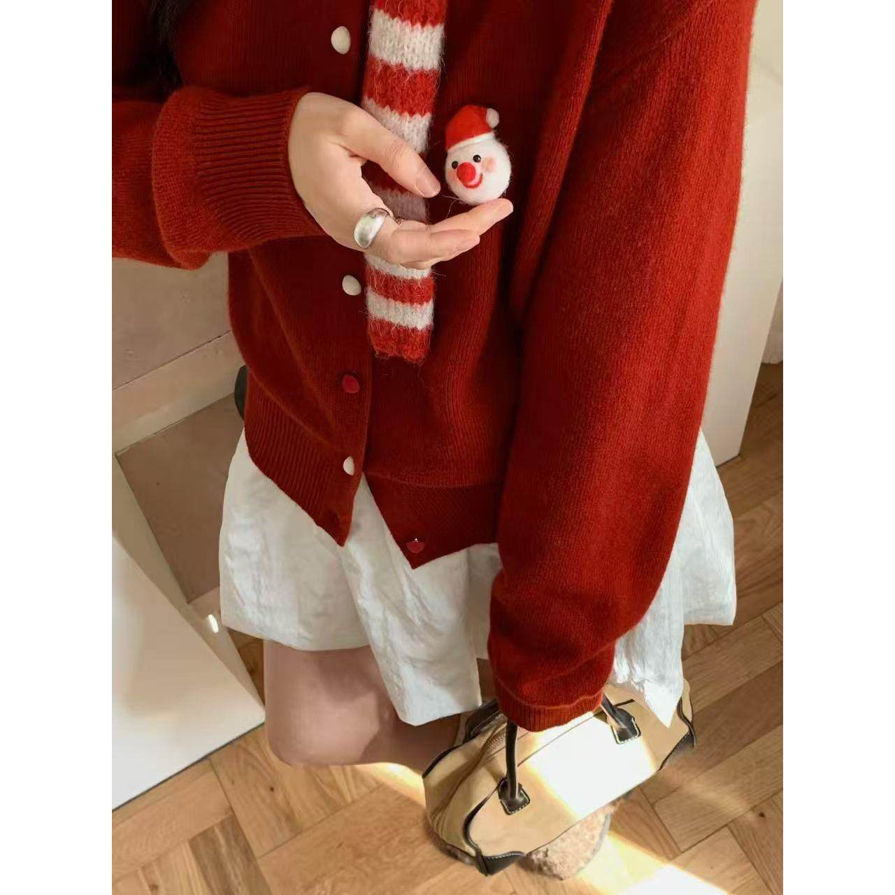 定制100羊毛衫2025春新款时尚百搭圆领长袖针织衫女宽松显瘦上衣