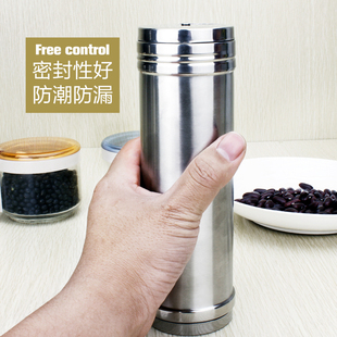 不锈钢调味罐烧烤调料瓶芝麻胡辣椒粉孜然粉瓶旋转式佐料撒料罐瓶