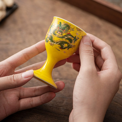 陶瓷一两白酒杯套装家用单只烈酒杯中式古风50ml小酒盅婚庆一口杯