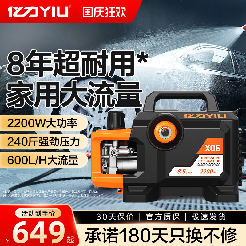 亿力黑犀牛X06高压洗车机家用