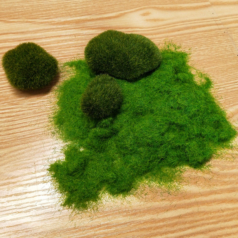 假青苔造景绿色地形粉植绒草皮