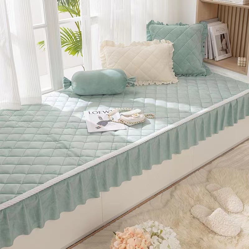 定做北欧飘窗窗台垫卧室落地窗套