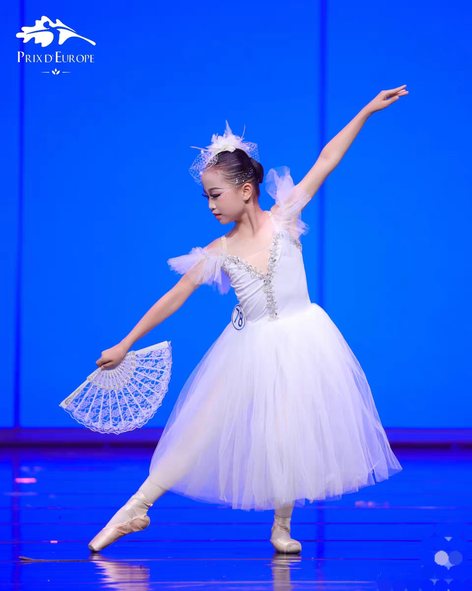 仙女芭蕾演出服儿童舞裙比赛表演裙白色专业篷篷裙长纱裙芭蕾舞裙