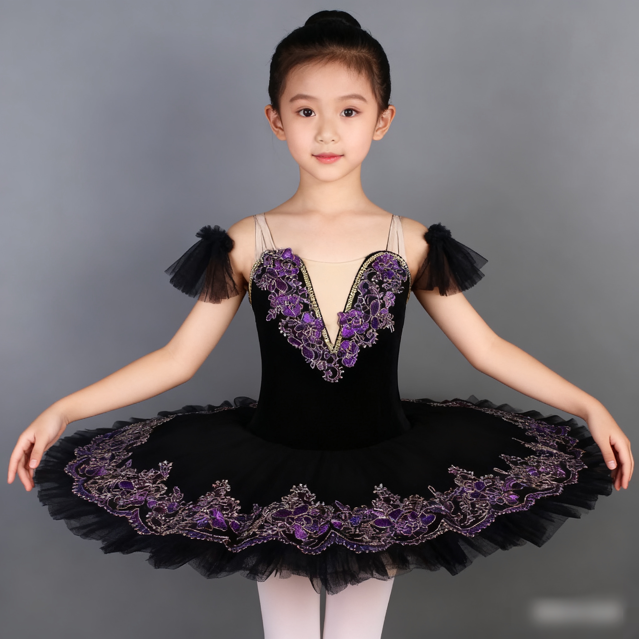 儿童芭蕾舞tutu裙成人比赛考级舞蹈服宝蓝色蓬蓬裙蓝鸟芭蕾演出服