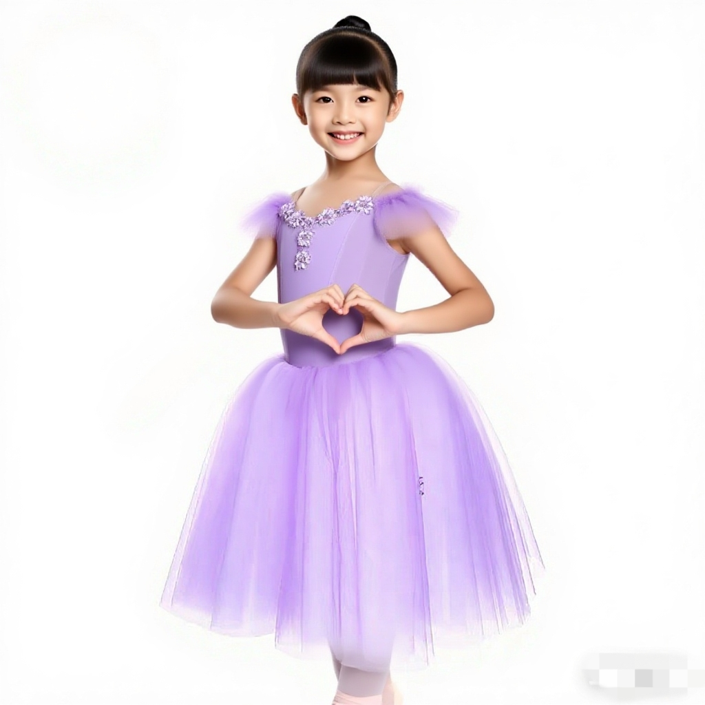 花之圆舞曲芭蕾演出服儿童比赛舞蹈服紫色蓬蓬裙成人长裙芭蕾舞裙