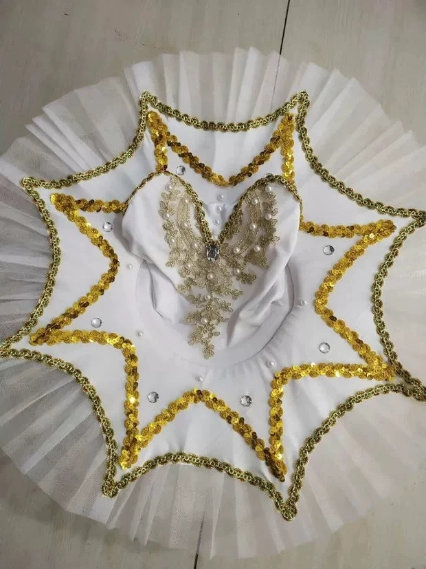 天鹅湖芭蕾tutu裙成人比赛专业舞蹈裙白色蓬蓬裙儿童芭蕾舞演出服