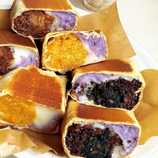 解锁粽子新吃法手工现做芋泥麻薯杂粮粽子卷饼健康饱腹早餐零食品