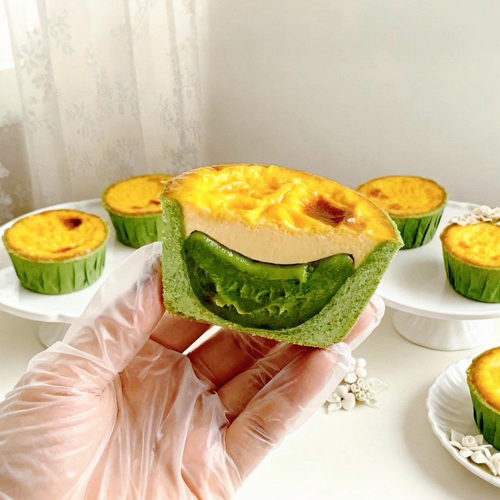 微甜德式抹茶麻薯布丁挞手工甜品下午茶点心创意西式糕点健康零食